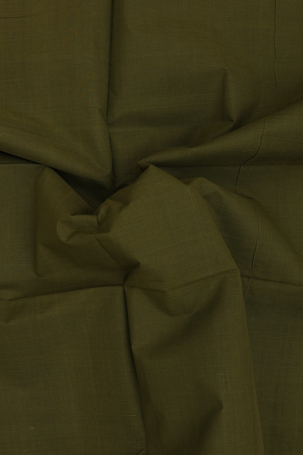 Mangalagiri Cotton Saree In Mehendi Green With Zari Border