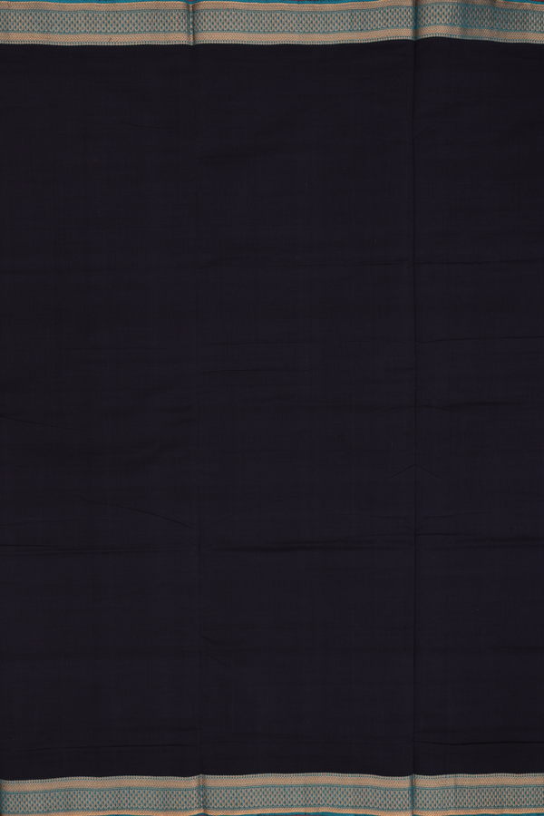 Mangalagiri Cotton Saree In Black With Contrast Border