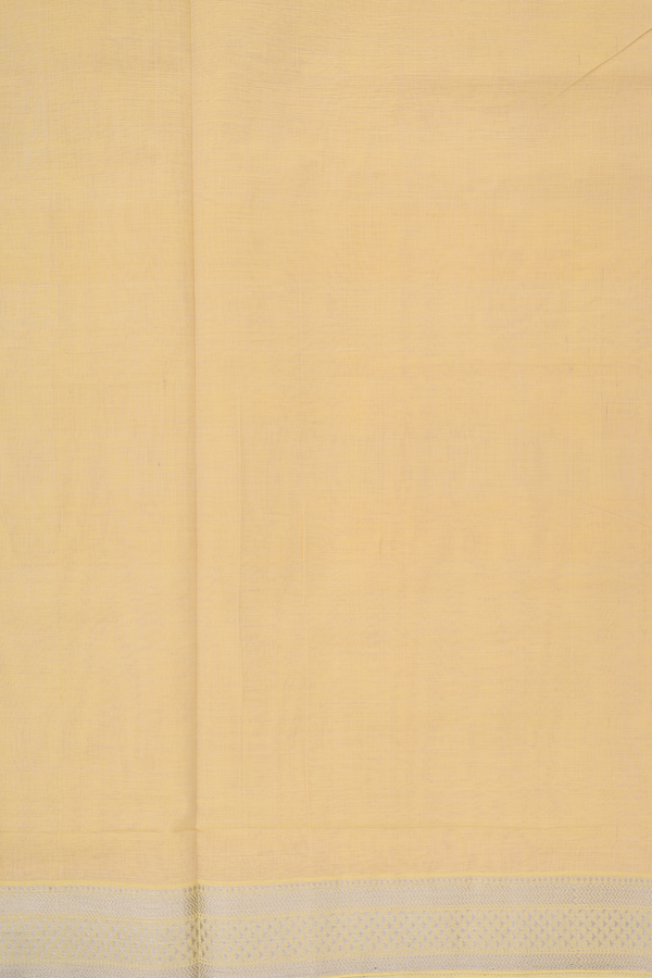 Mangalagiri Cotton Saree In Light Yellow With Zari Border