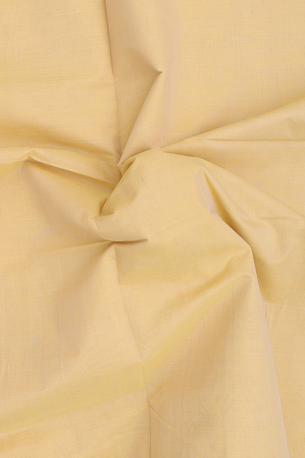 Mangalagiri Cotton Saree In Light Yellow With Zari Border