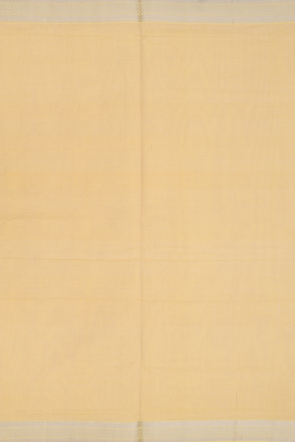 Mangalagiri Cotton Saree In Light Yellow With Zari Border