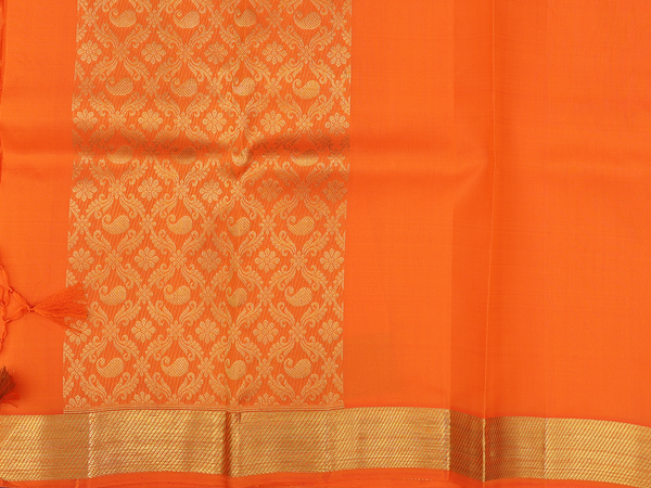 Chakram Buttas Yellow Kanchipuram Silk Half Saree Material