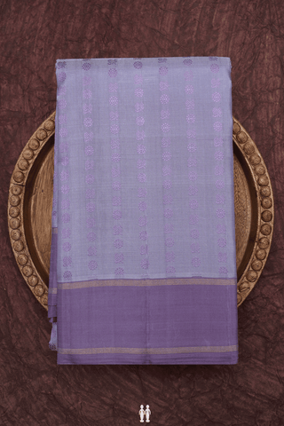 Chakram Peacock Buttas Stone Blue Kanchipuram Silk Saree