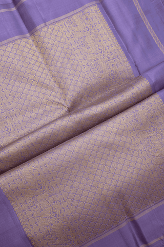 Chakram Peacock Buttas Stone Blue Kanchipuram Silk Saree
