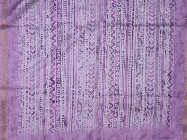 Chamki Work Purple Silk Cotton Unstitched Salwar Material