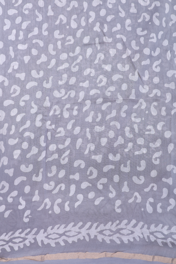 Chanderi Cotton Saree In Black With Printed Design