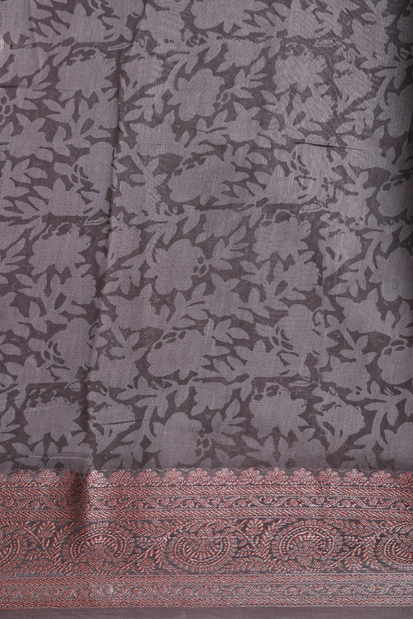 Chanderi Cotton Saree In Shades Of Brown With Allover Design