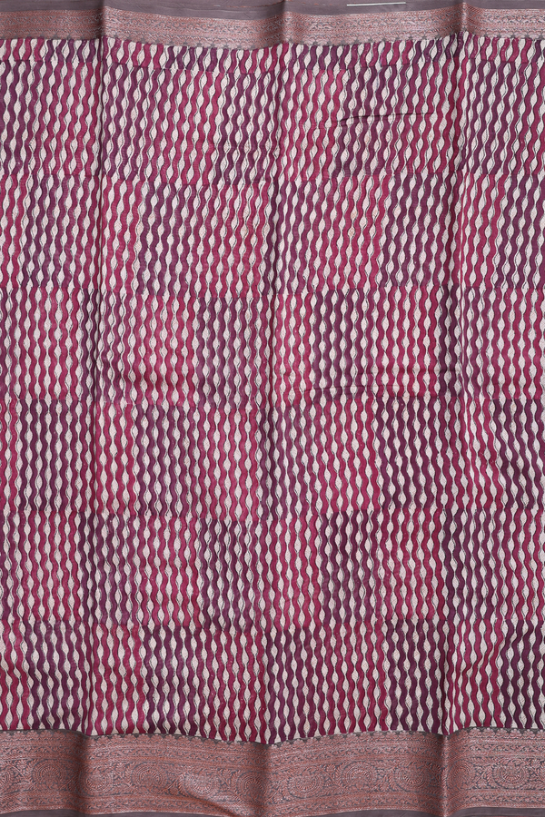 Chanderi Cotton Saree In Shades Of Brown With Allover Design