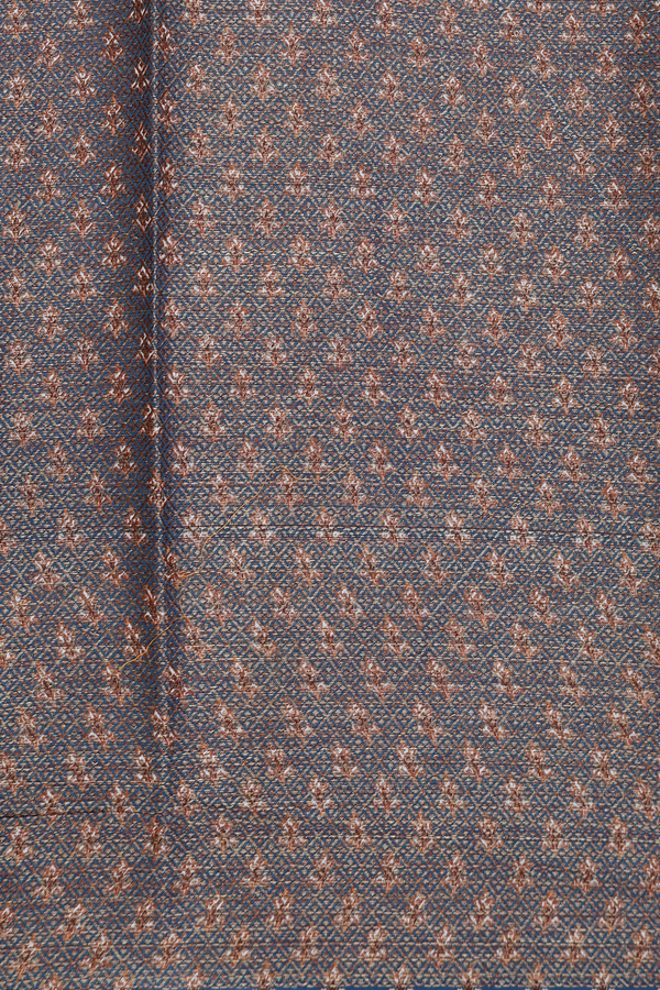Chanderi Silk Cotton Saree In Capri Blue With Floral Design