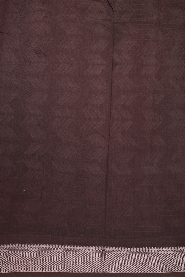 Chanderi Cotton Saree In Cocoa Brown With Allover Design