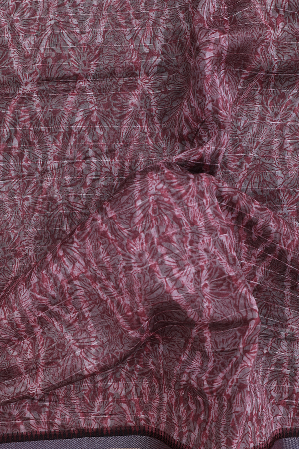 Chanderi Silk Cotton Saree In Cocoa Brown With Printed Design