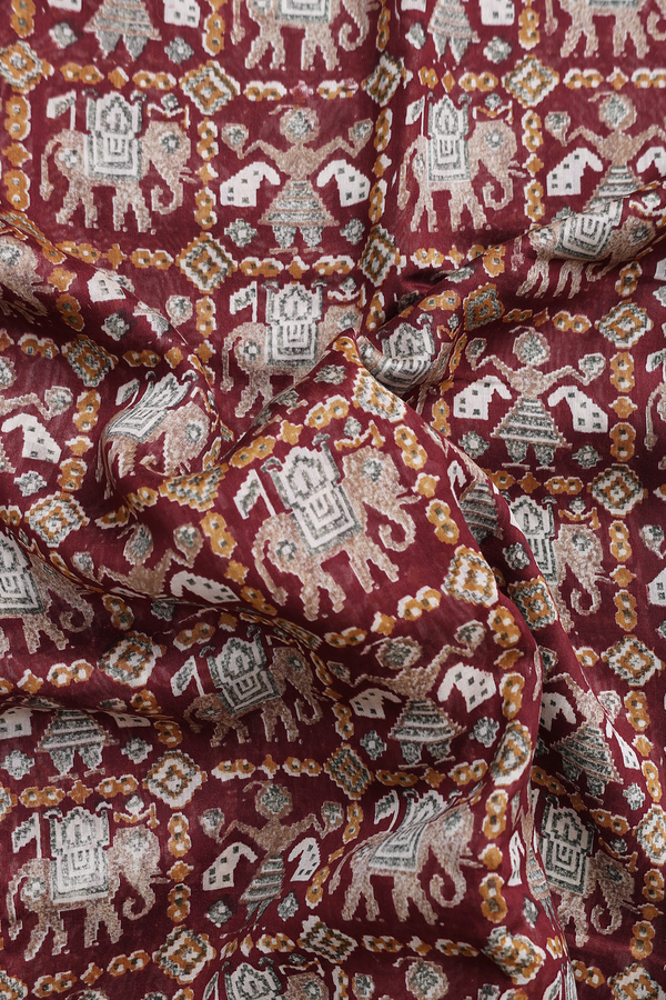 Chanderi Cotton Saree In Coffee Brown With Allover Design