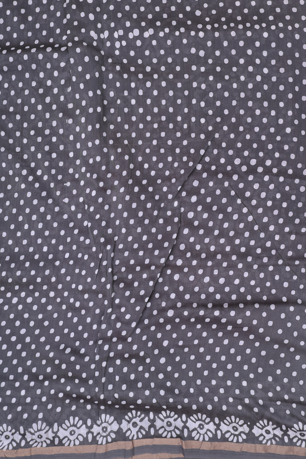 Chanderi Cotton Saree In Coffee Brown With Printed Design