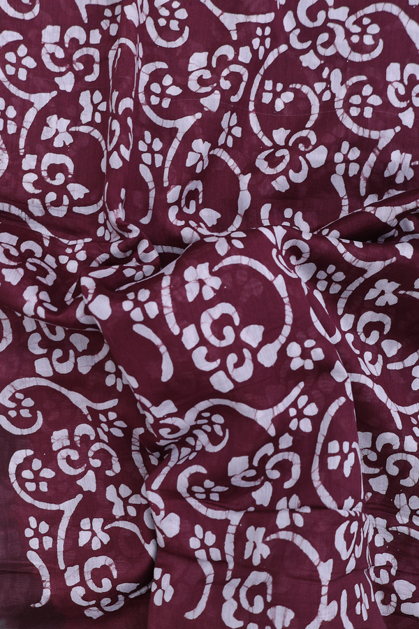 Chanderi Cotton Saree In Coffee Brown With Printed Design