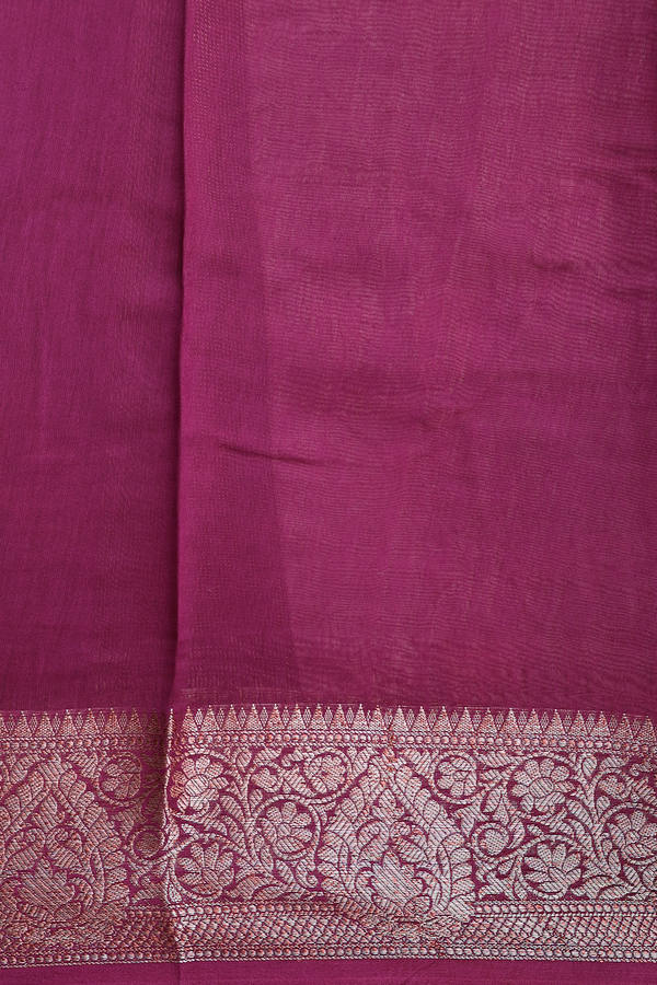 Chanderi Cotton Saree In Dusty Red With Printed Design