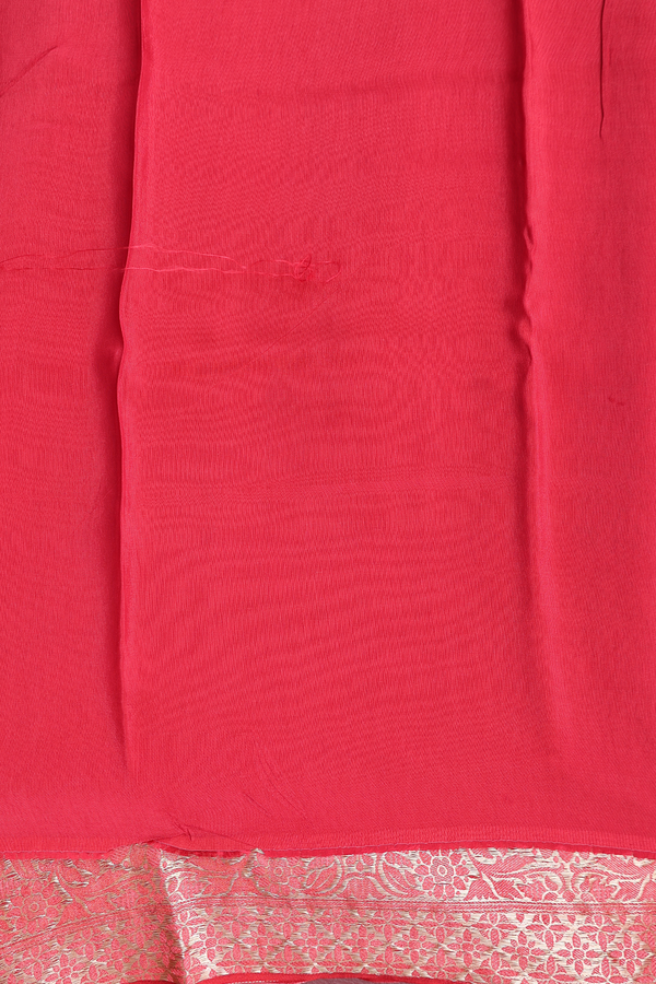 Chanderi Cotton Saree In Forest Green With Floral Design