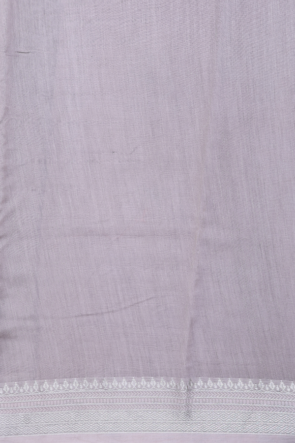 Chanderi Cotton Saree In Grey With Floral Printed Design