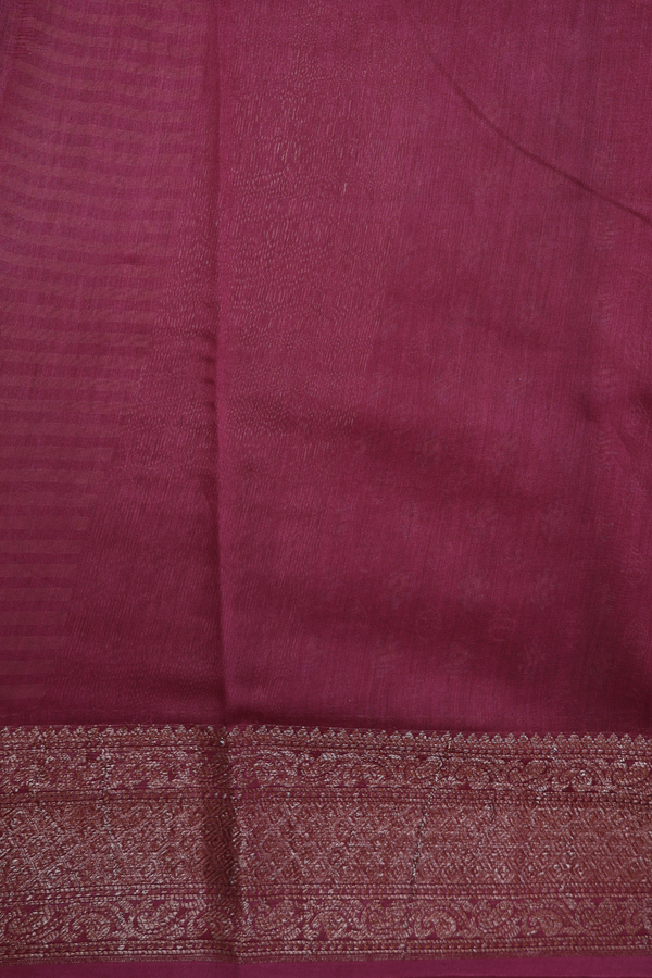 Chanderi Cotton Saree In Mulberry With Printed Design