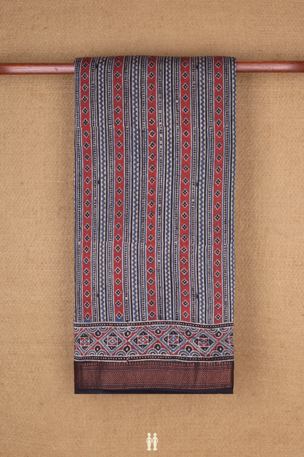 Chanderi Cotton Saree In Multicolor With Ajrakh Printed
