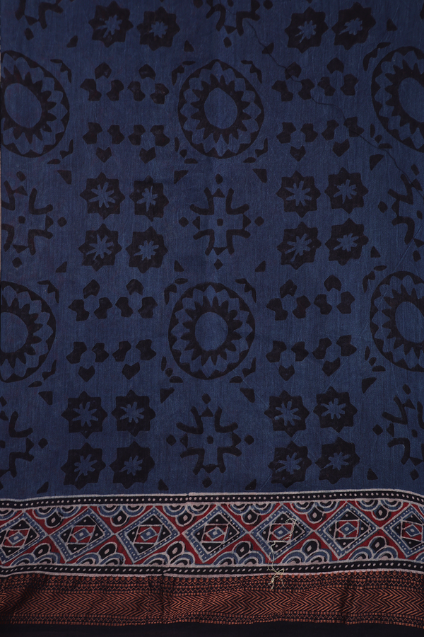 Chanderi Cotton Saree In Multicolor With Ajrakh Printed