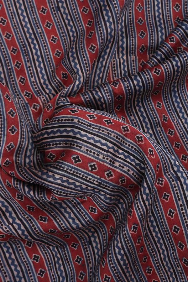Chanderi Cotton Saree In Multicolor With Ajrakh Printed