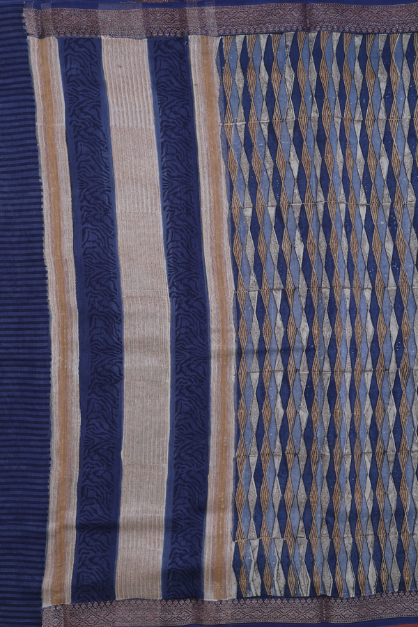 Chanderi Cotton Saree In Multicolor With Allover Design