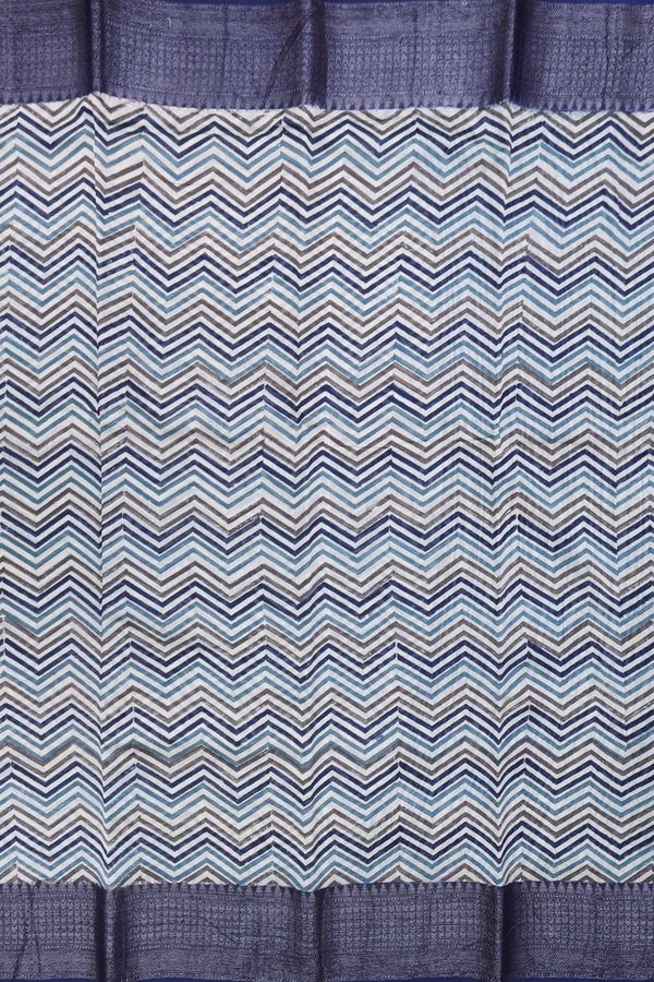 Chanderi Cotton Saree In Multicolor With Chevron Design
