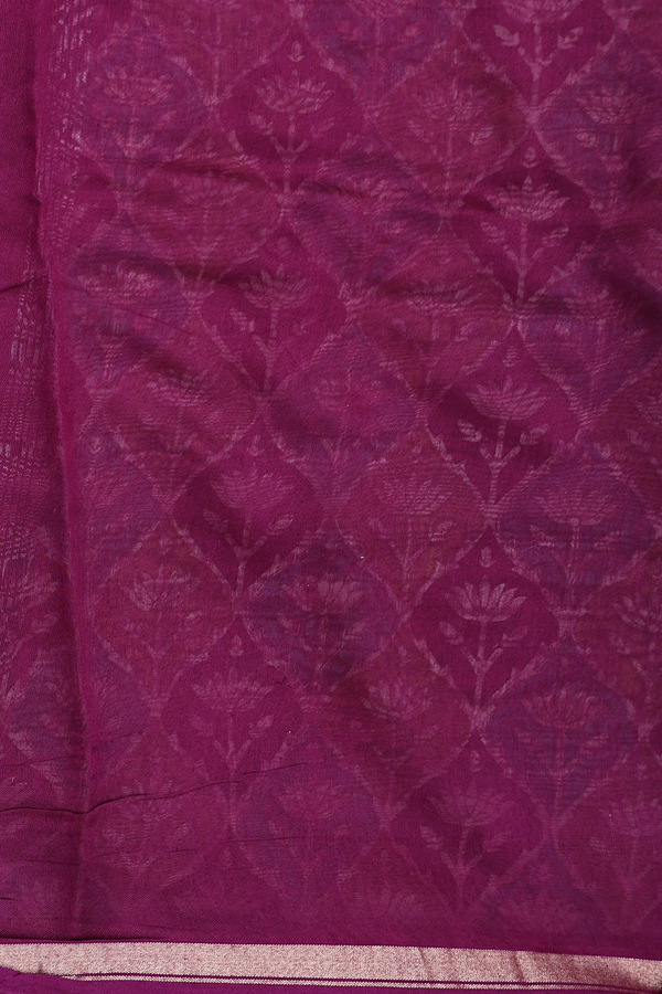 Chanderi Cotton Saree In Multicolor With Floral Design