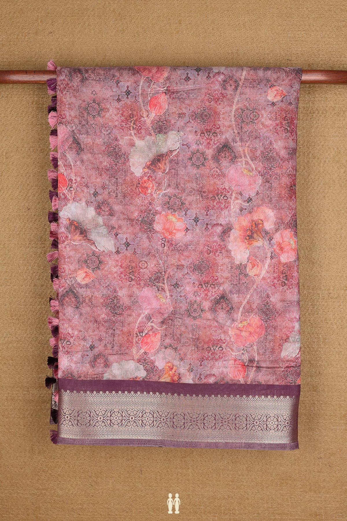 Chanderi Cotton Saree In Multicolor With Floral Print Design