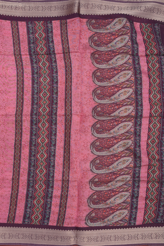 Chanderi Cotton Saree In Multicolor With Floral Print Design
