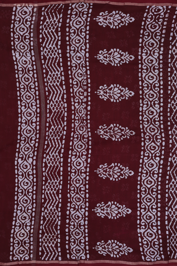 Chanderi Cotton Saree In Oxford Brown With Allover Design