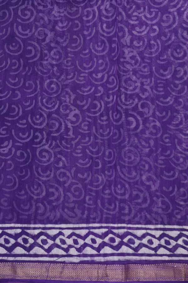 Chanderi Cotton Saree In Purple With Diamond Design