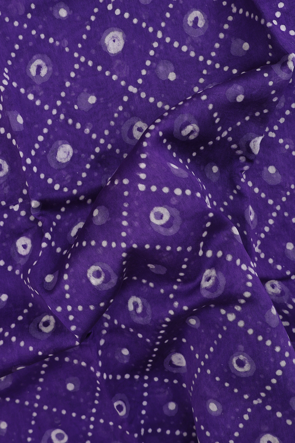 Chanderi Cotton Saree In Purple With Diamond Design