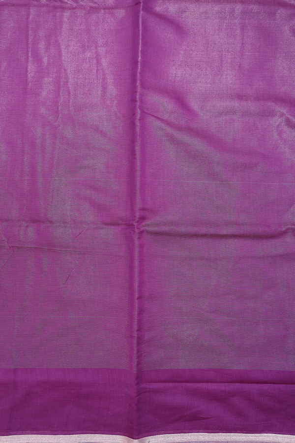 Chanderi Cotton Saree In Purple With Stripes Design