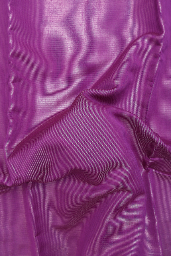Chanderi Cotton Saree In Purple With Stripes Design