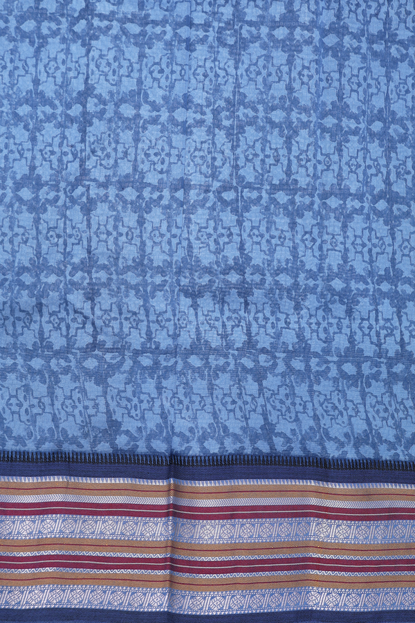 Chanderi Cotton Saree In White With Printed Design