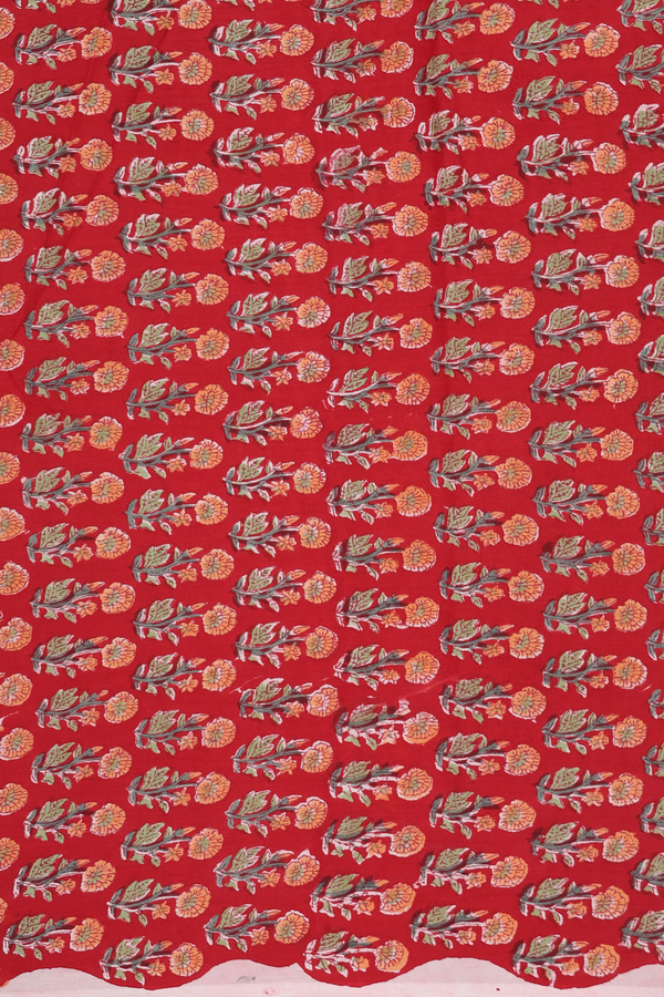 Chanderi Silk Cotton Saree In Red With Shibori Design