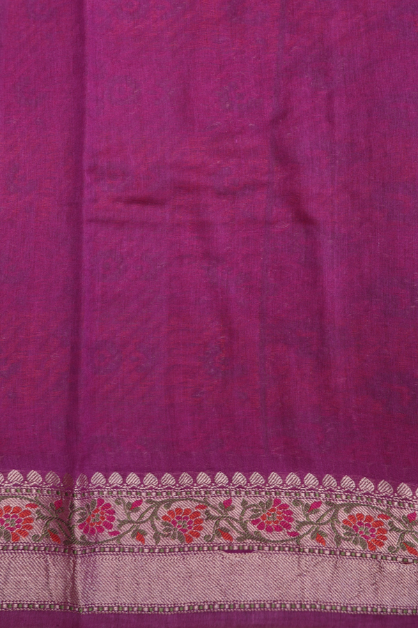 Chanderi Silk Cotton Saree In Beige With Floral Buttas