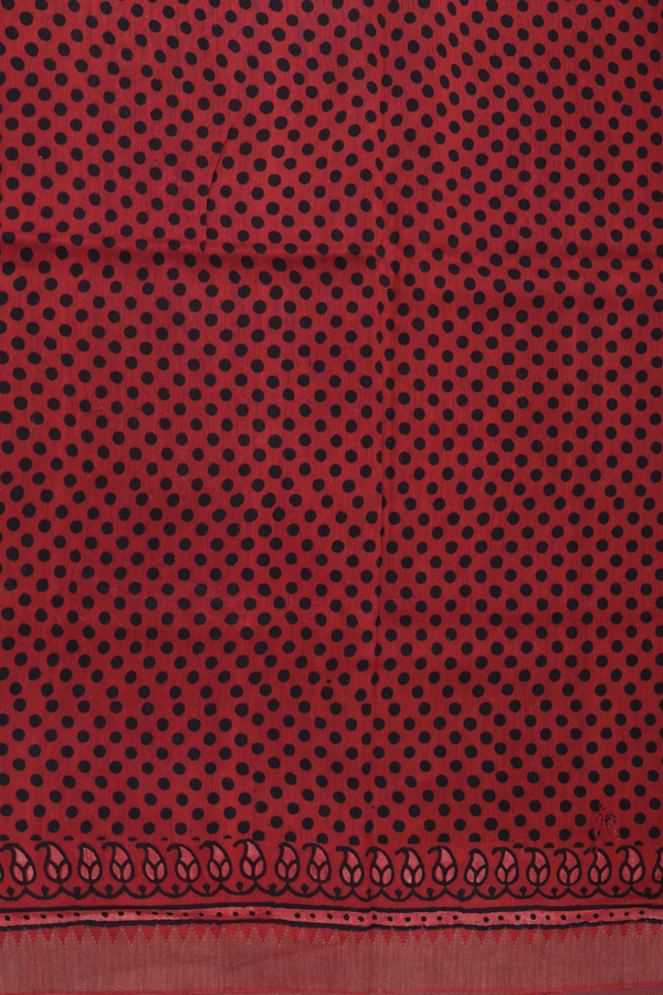 Chanderi Silk Cotton Saree In Black With Printed Design