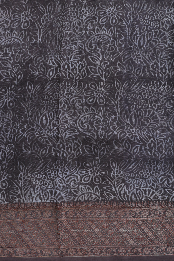 Chanderi Silk Cotton Saree In Blue With Printed Design