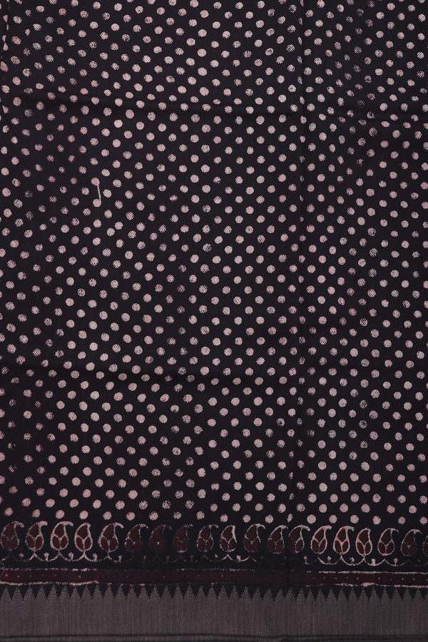 Chanderi Silk Cotton Saree In Brick Red With Printed Design