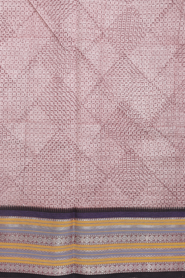 Chanderi Silk Cotton Saree In Brown With Printed Design