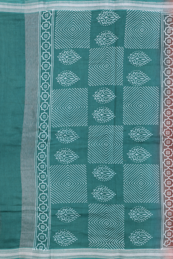 Chanderi Silk Cotton Saree In Brown With Printed Design