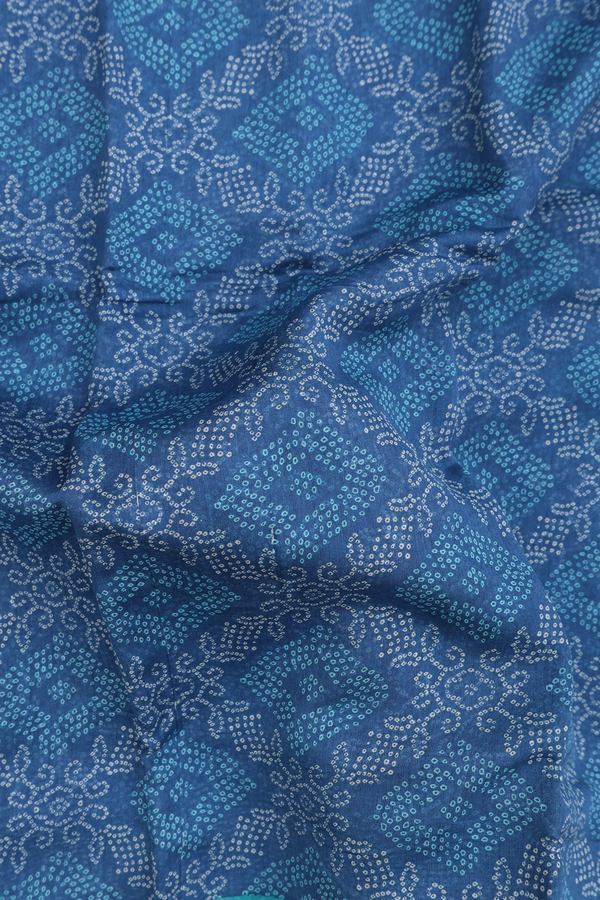 Chanderi Silk Cotton Saree In Capri Blue With Allover Design