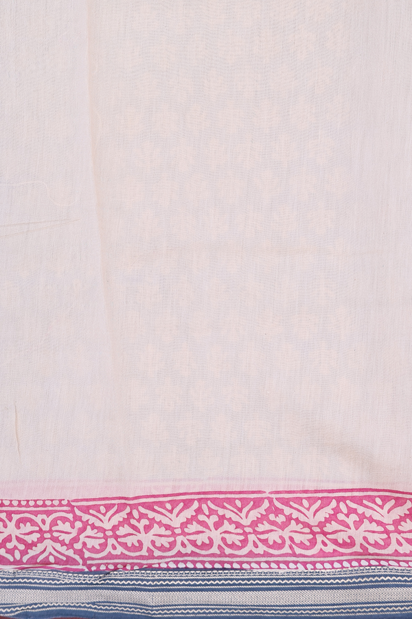Chanderi Silk Cotton Saree In Capri Blue With Printed Design
