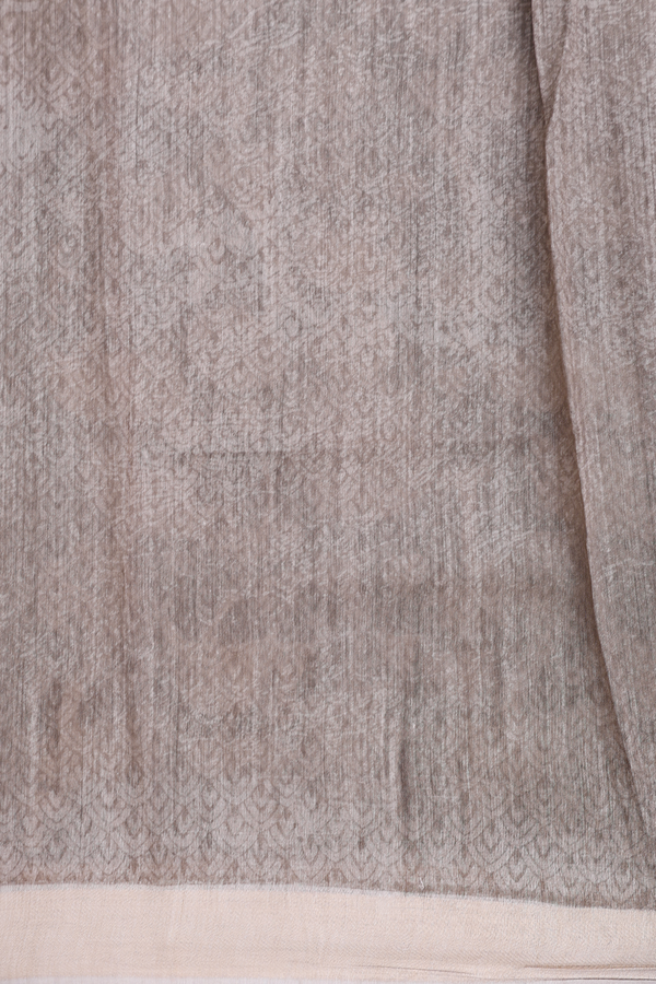 Chanderi Silk Cotton Saree In Cedar Brown With Printed Design