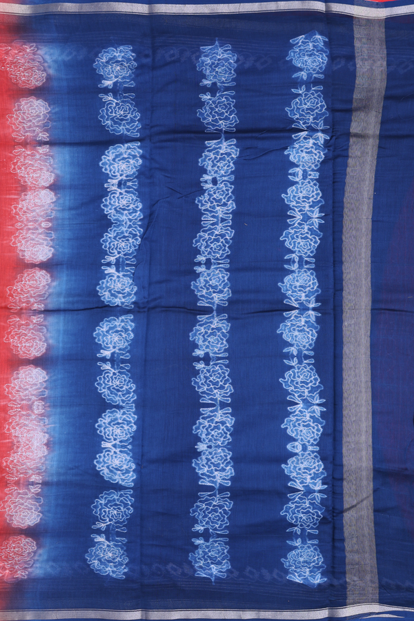 Chanderi Silk Cotton Saree In Crimson Red With Shibori Design