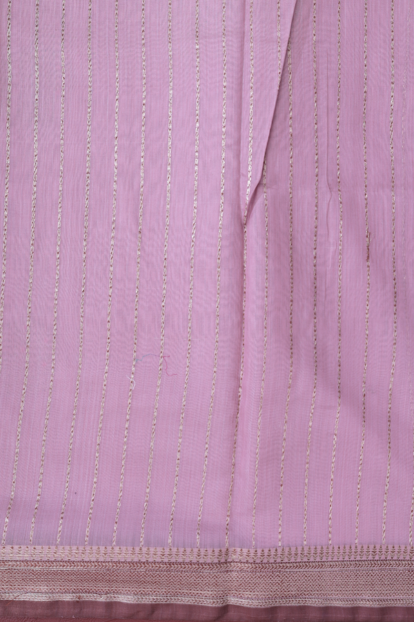 Chanderi Silk Cotton Saree In Dusty Pink With Floral Motifs