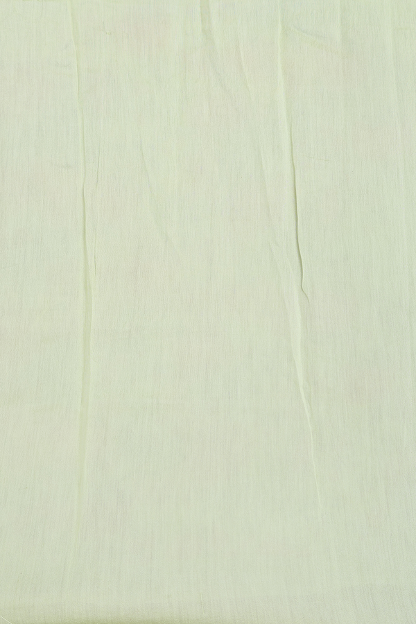 Chanderi Silk Cotton Saree In Pale Green With Floral Design