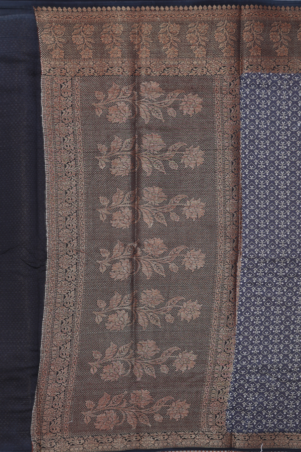 Chanderi Silk Cotton Saree In Grey With Printed Design
